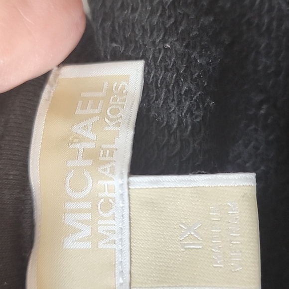 Michael Michael KORS Pullover Knit Tunic Sweater Hoodie Logo Drawstring Spring - Picture 9 of 14